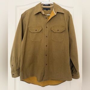 VTG Tommy Hilfiger Men's Tan Heavyweight Flannel Shirt Shacket Jacket, Size M